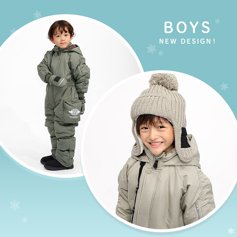 キッズ ベビー ジャンプスーツ 中綿入り 撥水加工 男の子 女の子