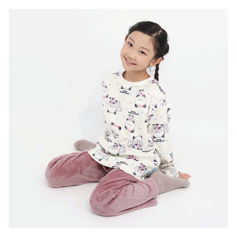 もちもちぱんだ ルームウェア 長袖パジャマ フリース 女の子 キッズ