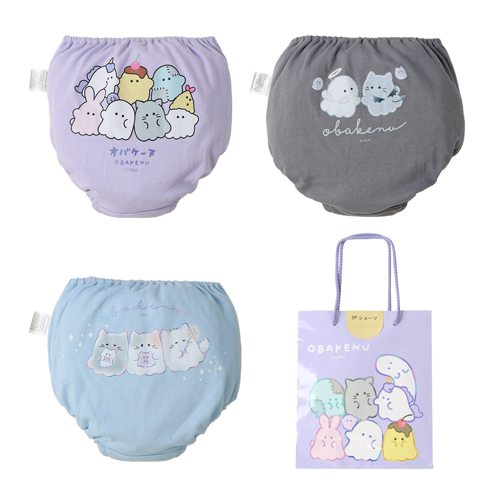 キャラクターショーツ 3枚セット ハッピーバッグ オバケーヌ もちもちぱんだ 肌着 下着 女の子 綿100% キッズ 子供服 ガールズ 120cm 130cm 140cm |  | 01