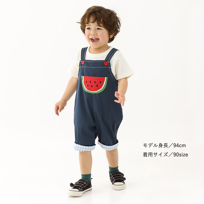 TTYA Qbabyサイズ スイカ柄Tシャツとデニムサロペットスカートの通販