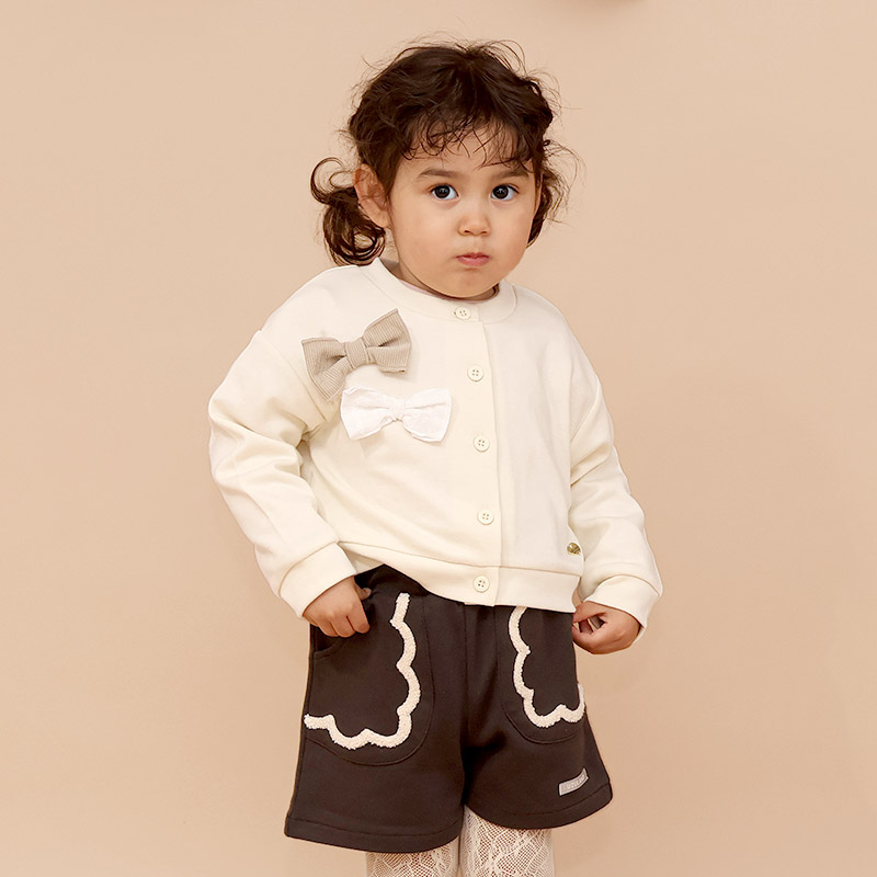 ガールズ カーディガン 長袖 リボン デザイン ポンチ 女の子 キッズ ベビー UZULAND ウズランド トップス ボタン フォーマル リブ 結婚式 入学式 入園式 | UZULAND | 07