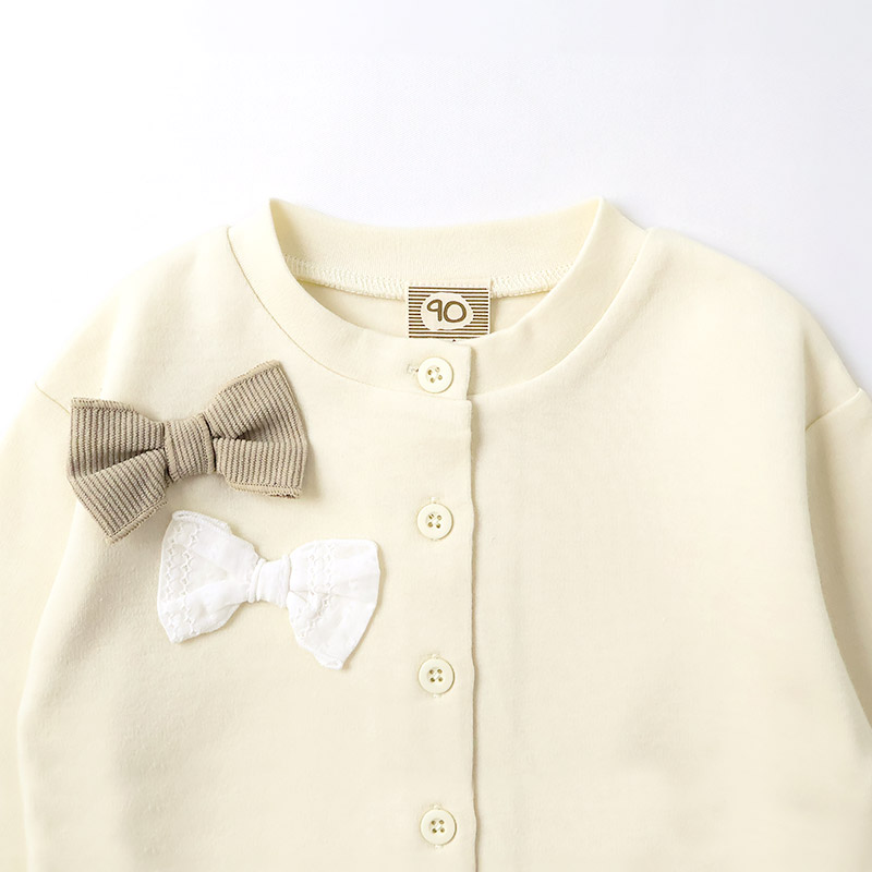 ガールズ カーディガン 長袖 リボン デザイン ポンチ 女の子 キッズ ベビー UZULAND ウズランド トップス ボタン フォーマル リブ 結婚式 入学式 入園式 | UZULAND | 14