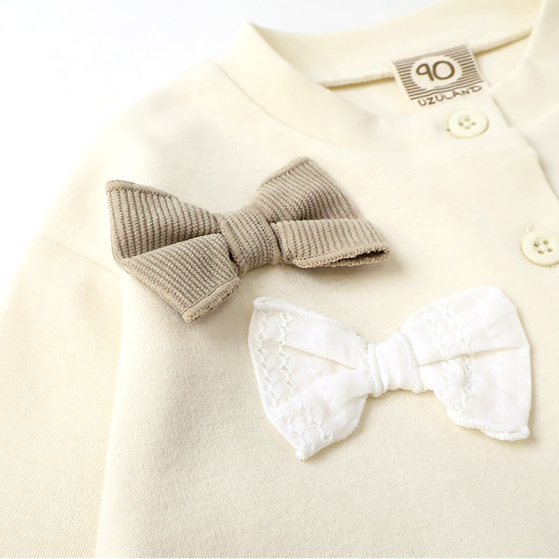ガールズ カーディガン 長袖 リボン デザイン ポンチ 女の子 キッズ ベビー UZULAND ウズランド トップス ボタン フォーマル リブ 結婚式 入学式 入園式 | UZULAND | 15