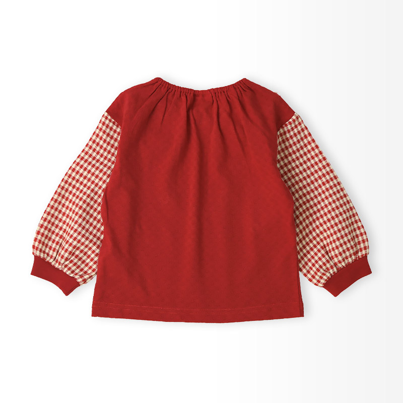 ガールズ イチゴ 襟付き ロンT Tシャツ 長袖 袖チェック 女の子 子供服 キッズ ベビー トップス フルーツ天国 苺 いちご かわいい リブ 切替 リンクコーデ |  | 11