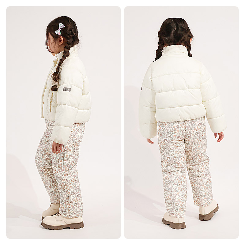 キッズ 中綿ジャケット 女の子 撥水加工 洗える ポケット付 中綿アウター 中わた入り 軽量 フード無し GrinLab 防寒 グリンラボ 90 100 110 120 130 140 150 160 | GrinLab | 08