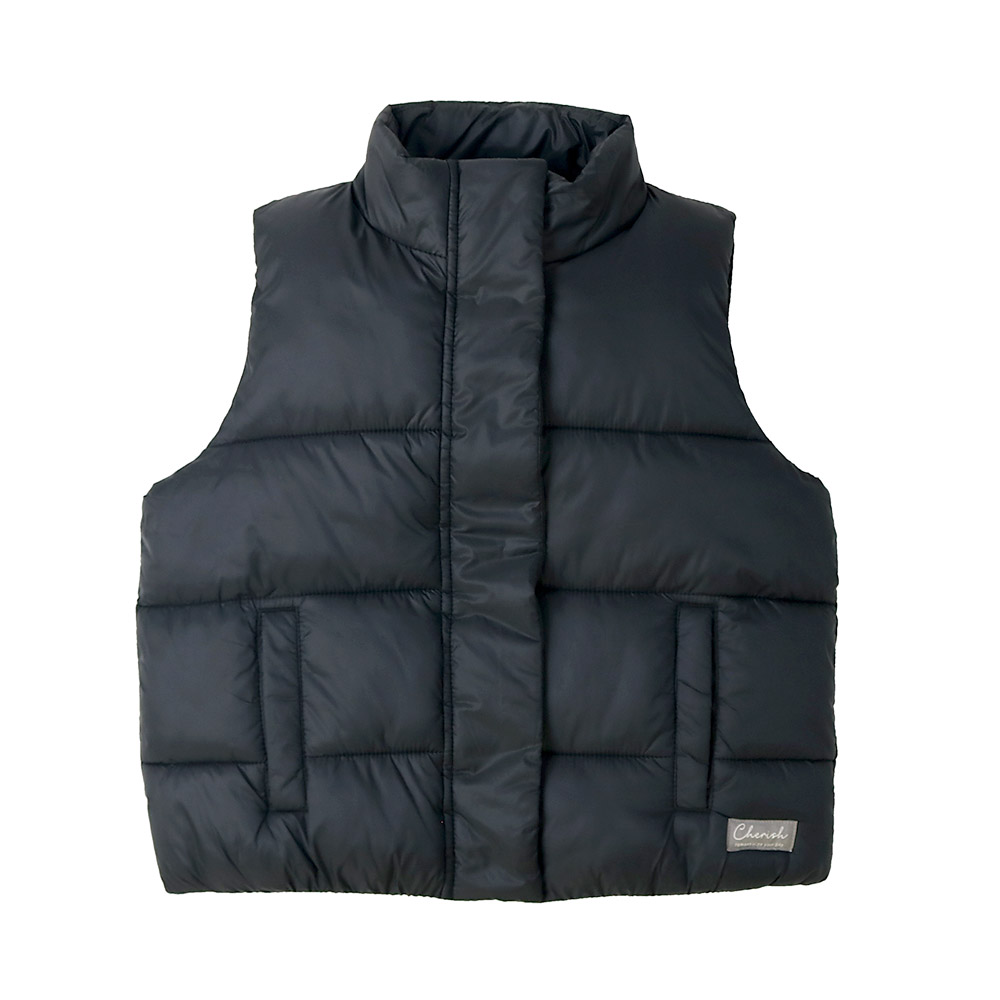 キッズ 中綿ベスト 女の子 撥水加工 洗える ポケット付 軽量 フード無し 袖無し GrinLab グリンラボ 保温 防寒着 アウター 90 100 110 120 130 140 150 160 | GrinLab | 01