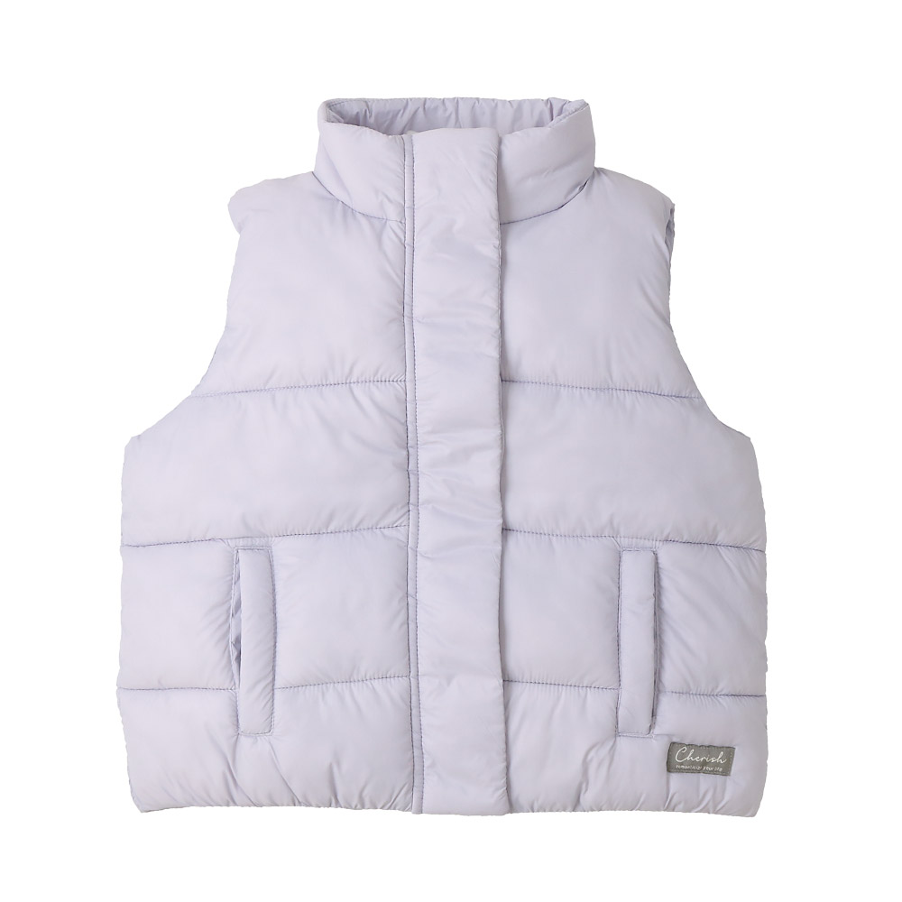 キッズ 中綿ベスト 女の子 撥水加工 洗える ポケット付 軽量 フード無し 袖無し GrinLab グリンラボ 保温 防寒着 アウター 90 100 110 120 130 140 150 160 | GrinLab | 03