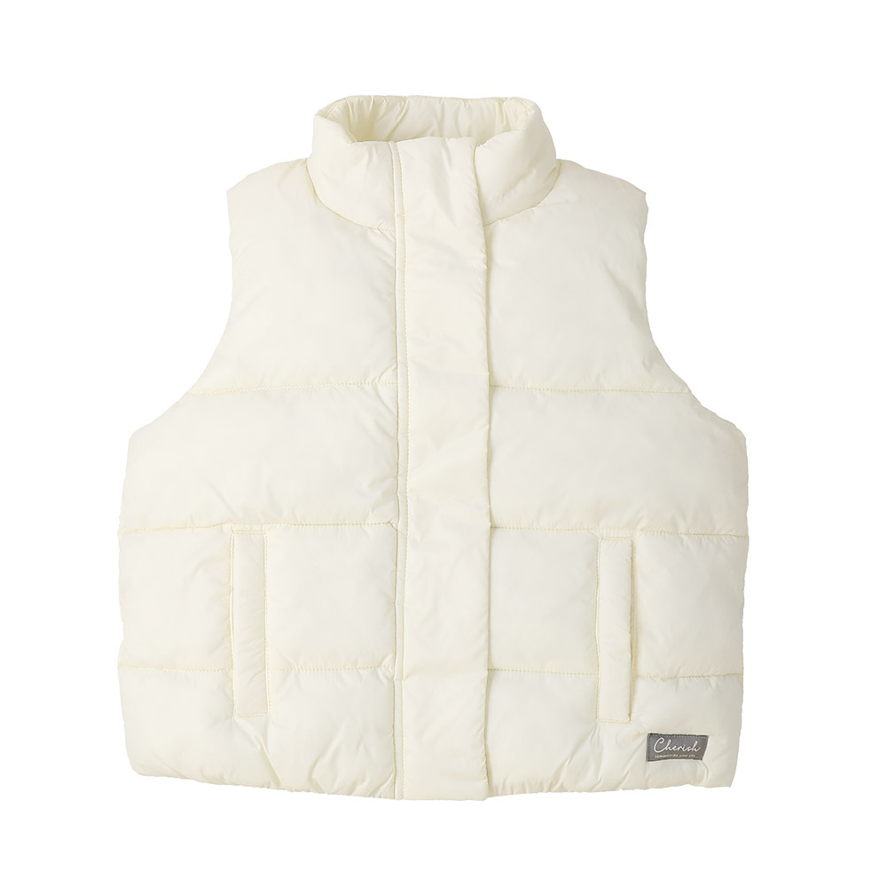 キッズ 中綿ベスト 女の子 撥水加工 洗える ポケット付 軽量 フード無し 袖無し GrinLab グリンラボ 保温 防寒着 アウター 90 100 110 120 130 140 150 160 | GrinLab | 02