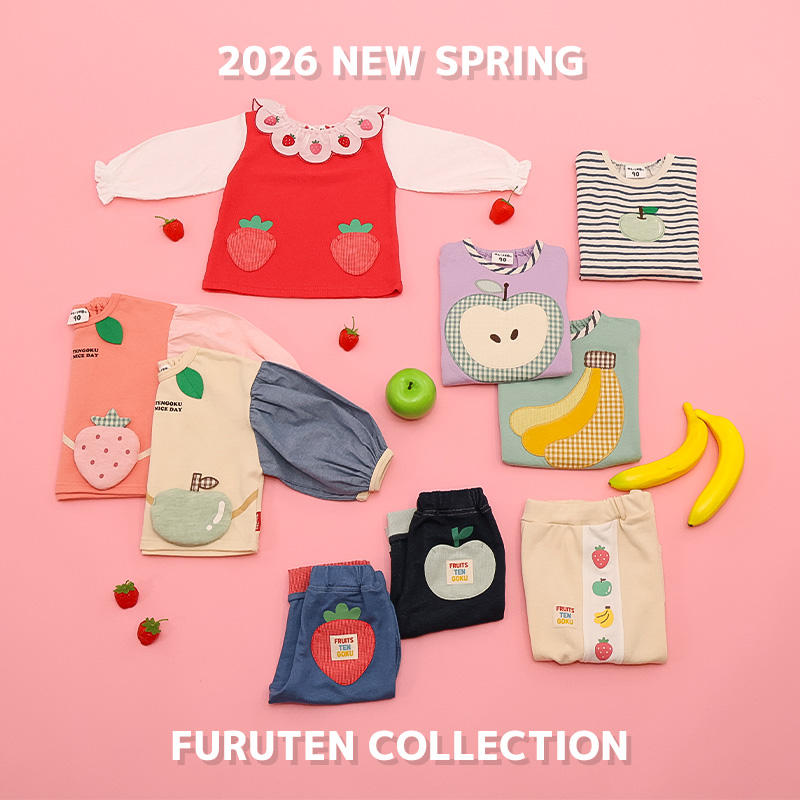 キッズ ロンT 長袖 Tシャツ 襟付き チェック フルーツ ベビー服