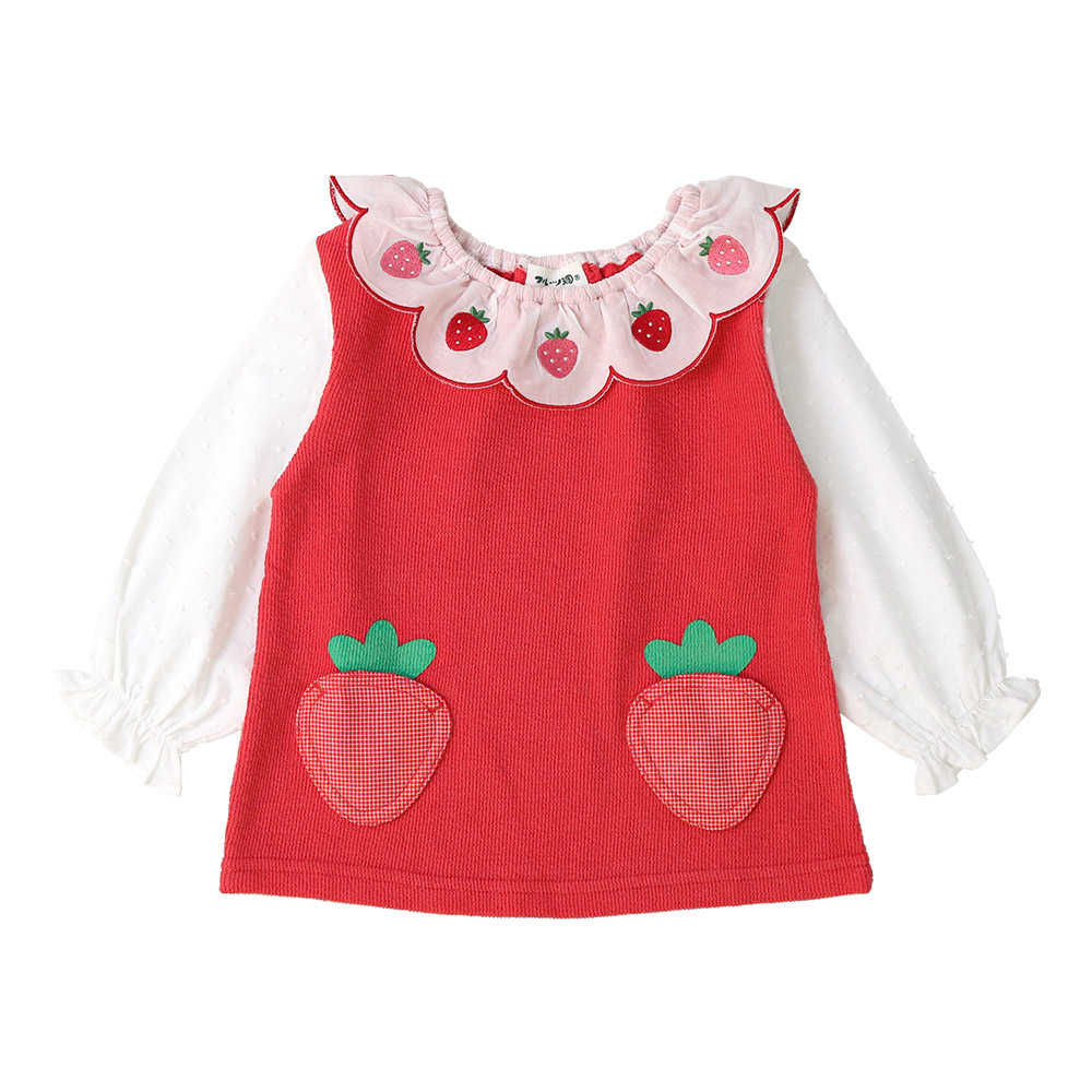 ＃12 着せ替え服【いちごフルーツティ＆ハイハイ赤ちゃん】 Amazon.co.jp: ロンパース ベビー服 イチゴ柄 いちご 苺 長袖 新生児服