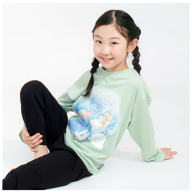 オバケーヌ パジャマ キッズ 半袖 長袖 2トップ 女の子 上下セット 3点セット ルームウェア 子供服 キャラクター コラボ 春夏パジャマ 120-160cm 関連画像4