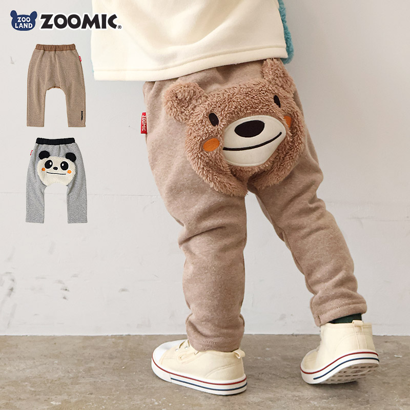 キッズ 10分丈パンツ スウェットパンツ 裏起毛 起毛あり 男の子 女の子 アニマル 動物 ZOOMIC ズーミック ベビー ストレッチ ボトムス 80 90 95 100 110 120 130 | ZOOMIC