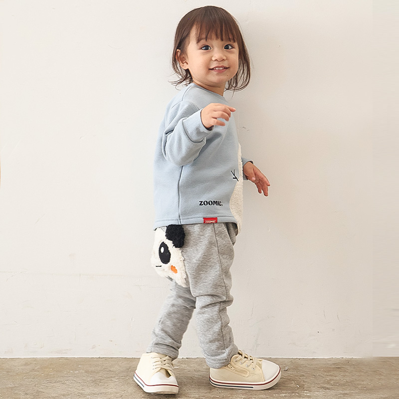 キッズ 10分丈パンツ スウェットパンツ 裏起毛 起毛あり 男の子 女の子 アニマル 動物 ZOOMIC ズーミック ベビー ストレッチ ボトムス 80 90 95 100 110 120 130 | ZOOMIC | 10