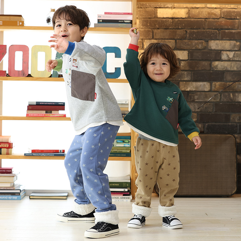 ZOOMIC（ズーミック） キッズ ロングパンツ 10分丈 裏起毛 ボア 長