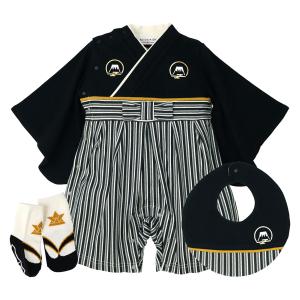 袴ロンパース ソックス スタイ 3点セット はかまロンパース 綿100% 天然素材 和服 和装 お食...