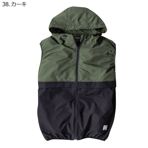 新品未使用☆Voo コーデュロイフードベスト　サイズ 3 鳳皇 快適ウェア V3309 バイカラーフードベスト＜服のみ