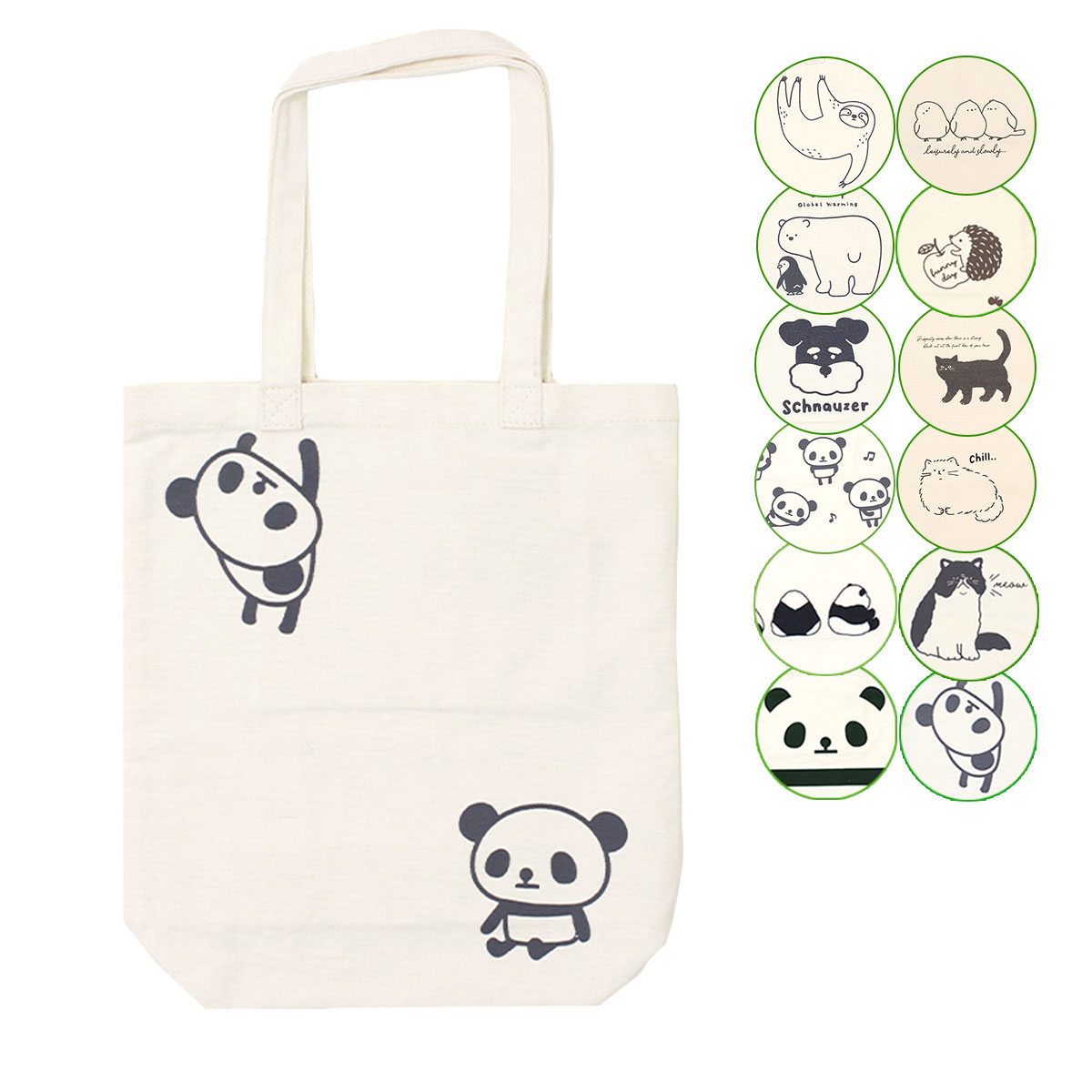 トートバッグ 幌布 a4 縦型 猫 シマエナガ 安い 肩掛け 鳥 サブバッグ