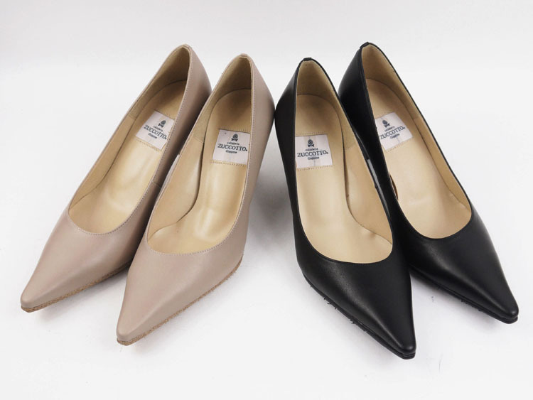 ポインテッドトゥ パンプス PUMPS ベージュ ブラック BLACK 黒