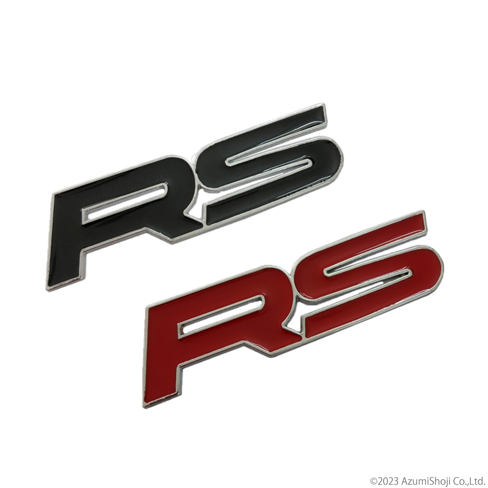 RS カーステッカー 黒 赤 エンブレム 車 ステッカー RS パーツ カー