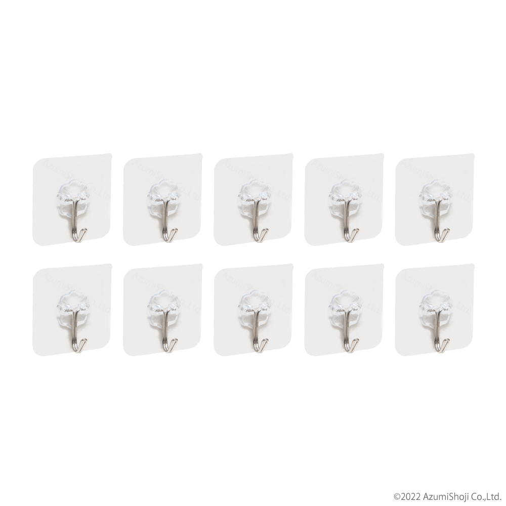 粘着フック 10個セット 強力吸着 痕が残らない 穴あけ不要 フック