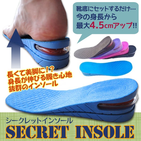 シークレットインソール エアインソール レディース 女性用 上げ底 靴用中敷 身長が伸びる 3 4 5cmアップ ３足セット ギフト百貨のzumi 通販 Paypayモール