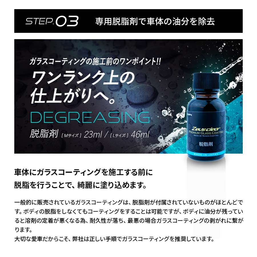正規店仕入れの プロが認めた ガラスコーティング ゼウスクリア スタンダードキット Mサイズ ボディ用 3年間ノーワックス 光沢 艶 撥水 メンテナンス剤 脱脂剤 1台セット 即日出荷 Kwsrbd Com