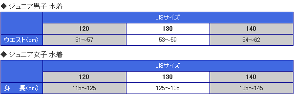 各メーカーサイズ表 - スポーツジュエン Yahoo!店 - 通販