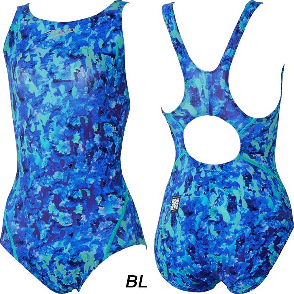 へ*ー様 スピード 競泳水着 XO ウロコ柄 speedo（スピード） レディース 競泳水着 WA承認 ワンピース FLEXΣν