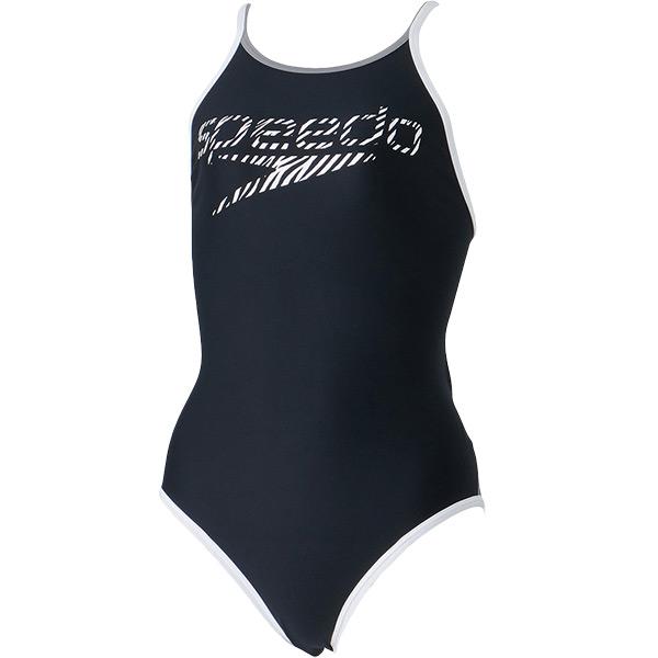 スピード speedo レディース 競泳水着 練習用 ZEBRA STACK TURNS SUIT ENDURANCE ECO STW02410 KW｜zyuen1｜02
