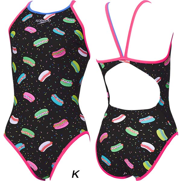 スピード speedo レディース 競泳水着 練習用 Hot Dog TURNS SUIT ENDURANCE ECO STW02604の画像